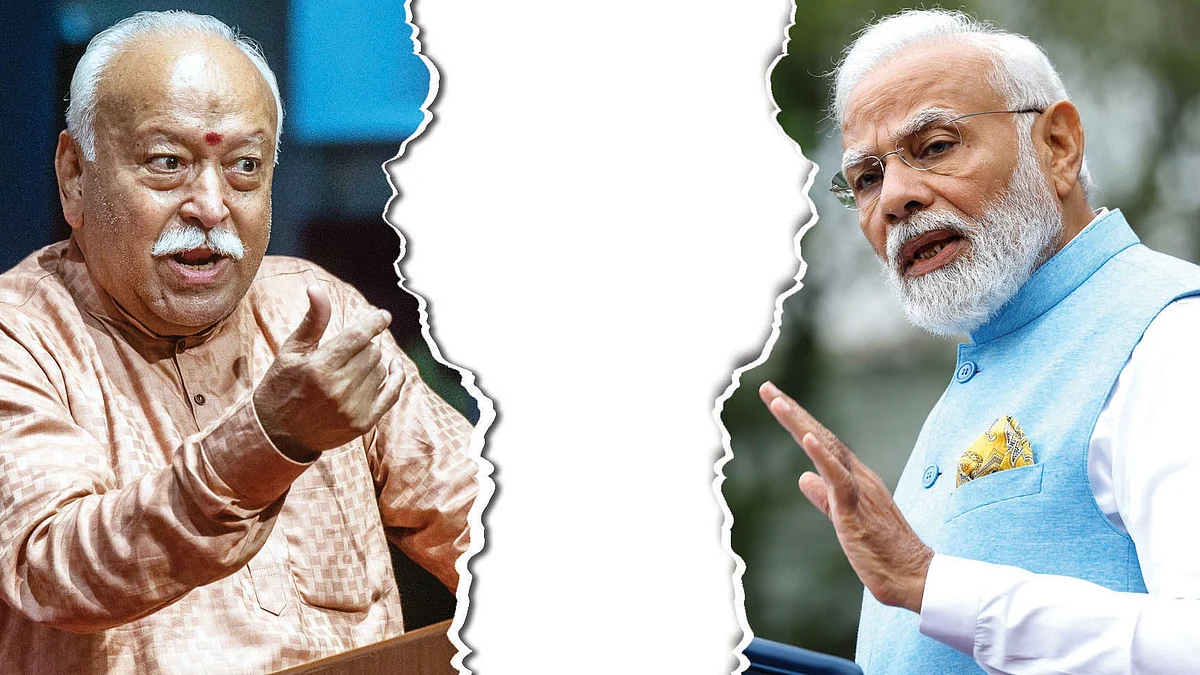 RRS chief Mohan Bhagwat and PM Narendra Modi (photo: Getty)