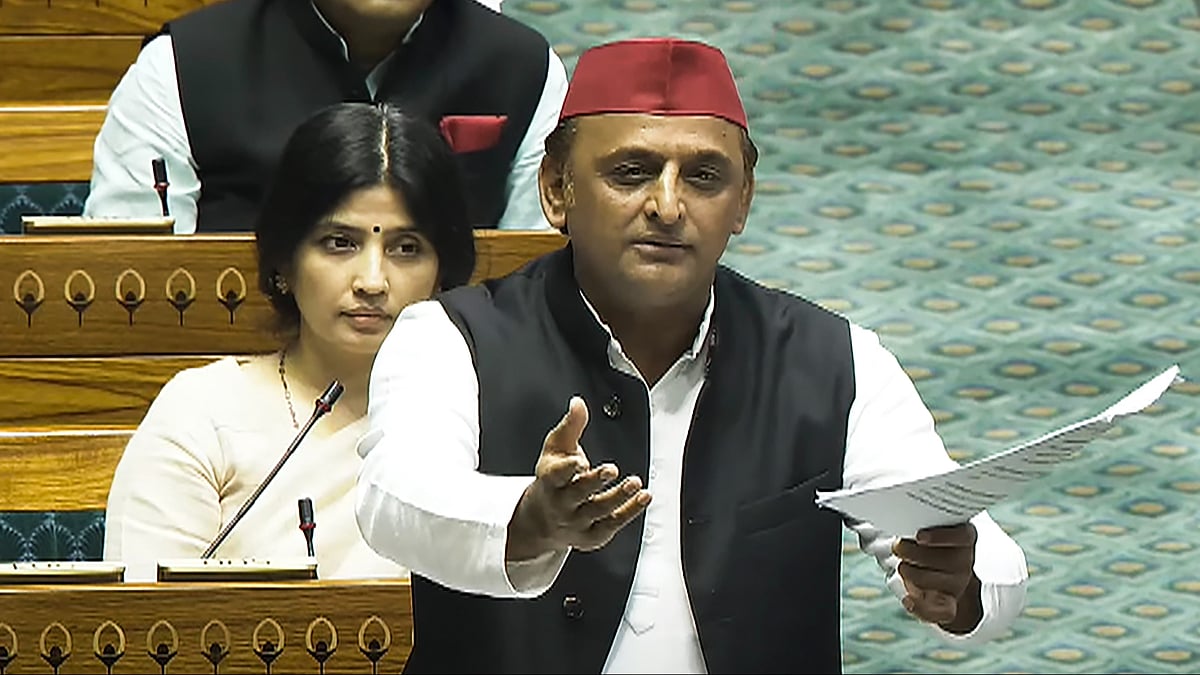 Akhilesh Yadav in the Lok Sabha on 30 July (photo: PTI)