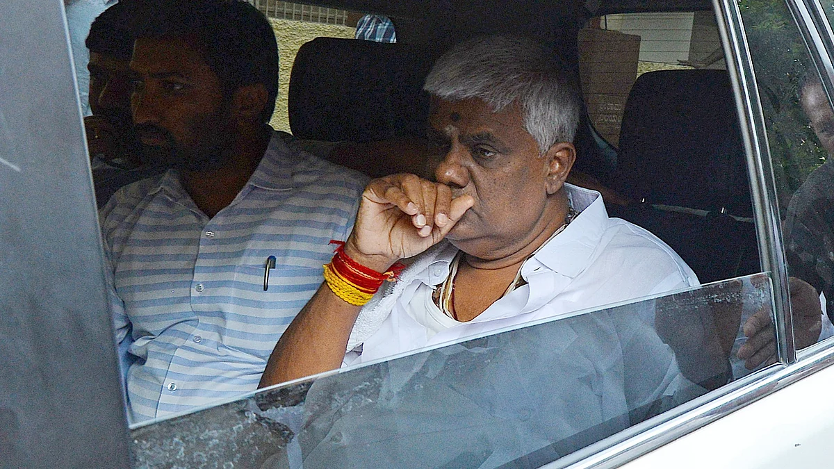 JDS MLA H.D. Revanna in Bengaluru on 14 May (photo: IANS)

 