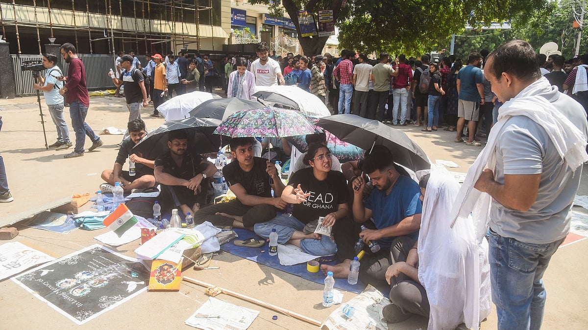 Students protest in New Delhi on 30 July (photo: PTI)