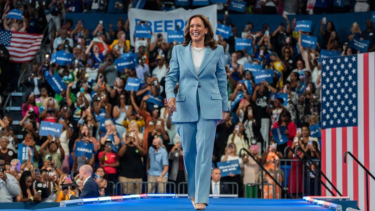 Harris, 60, will face Donald Trump, 78, in the general elections on 5 November