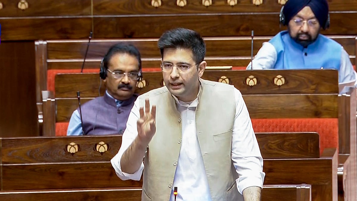 Raghav Chadha in the Rajya Sabha (file photo)