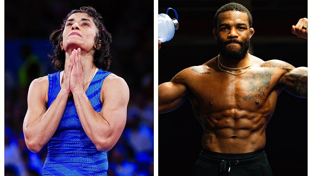 Vinesh Phogat (left) and Jordan Burroughs