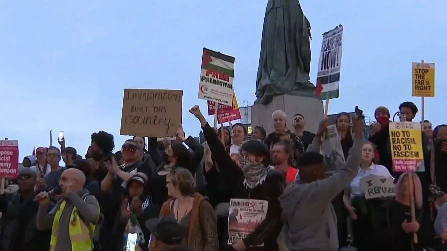 In the UK, thousands of anti-racism protesters took to the streets in response to far-right protests