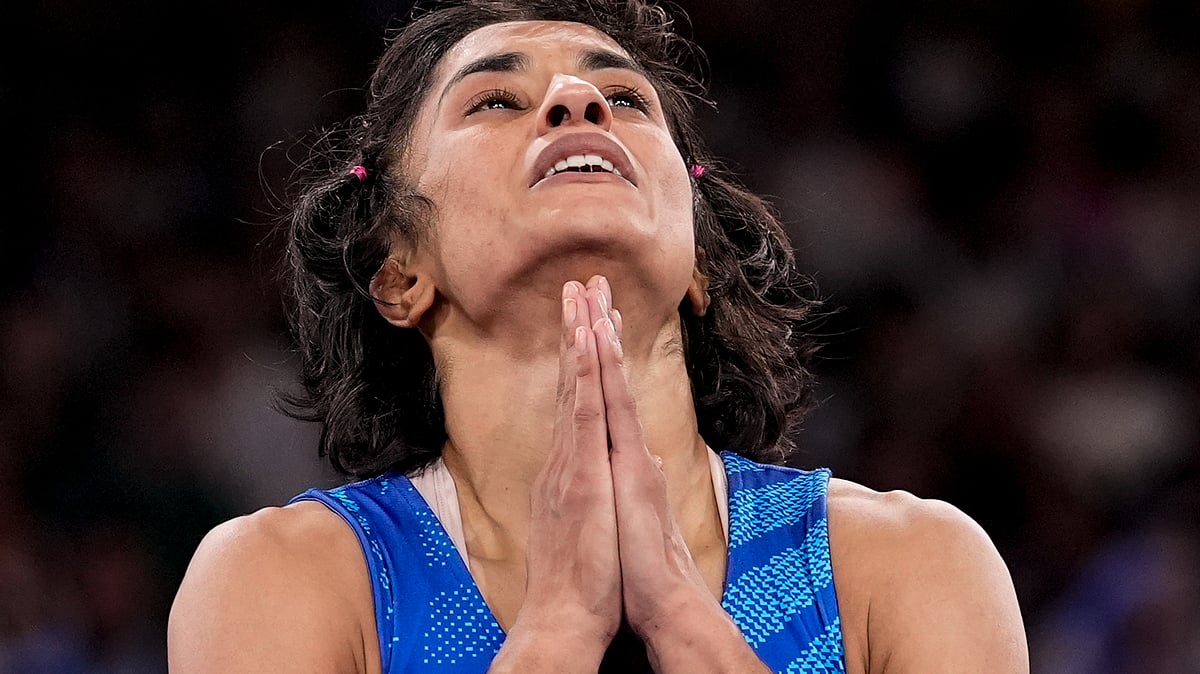 Vinesh Phogat in Paris on 6 August (photo: PTI)