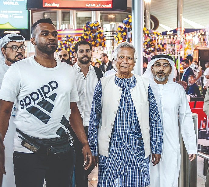 Prof. Muhammad Yunus was sworn in as Bangladesh's new head of government