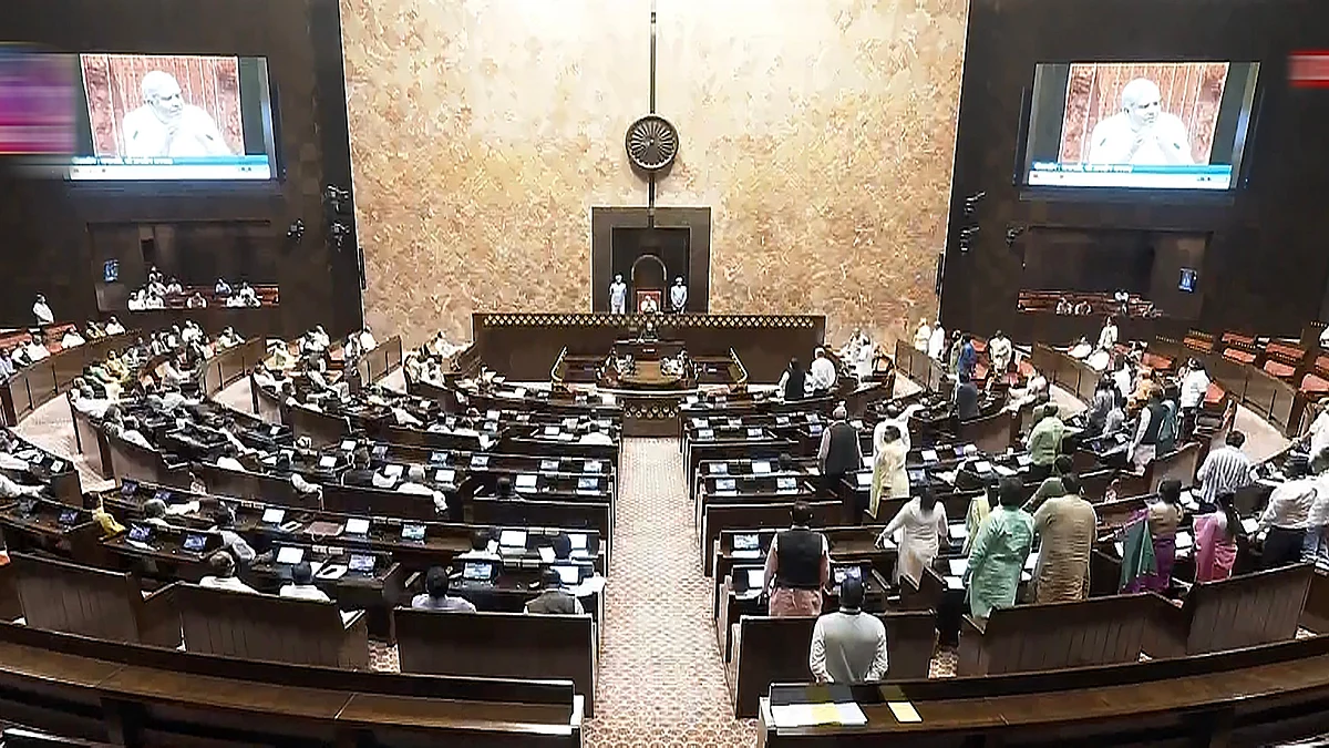 View of the Rajya Sabha during the Monsoon session of Parliament