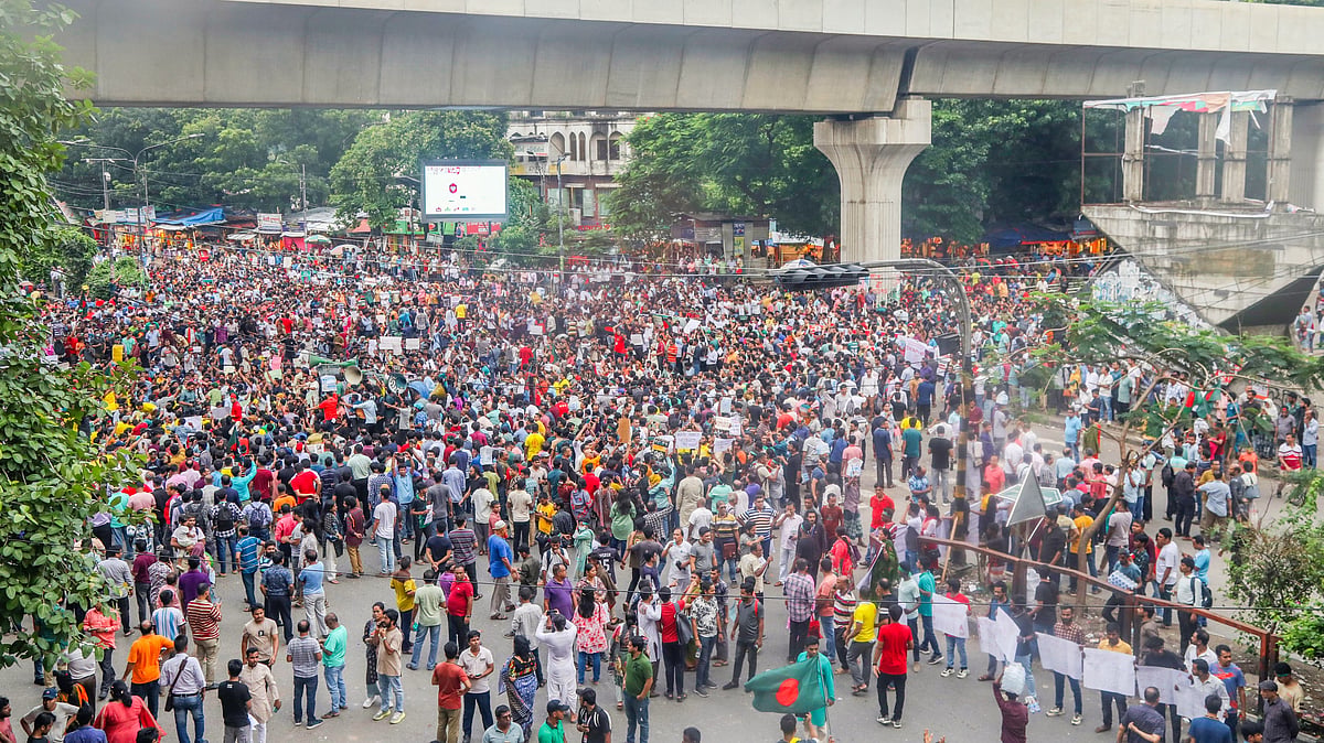 The rally by minority communities in Dhaka (photo: PTI)