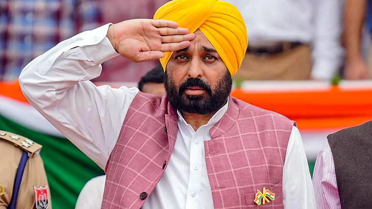 Bhagwant Mann during Independence Day celebrations in Jalandhar on 15 August (photo: PTI)