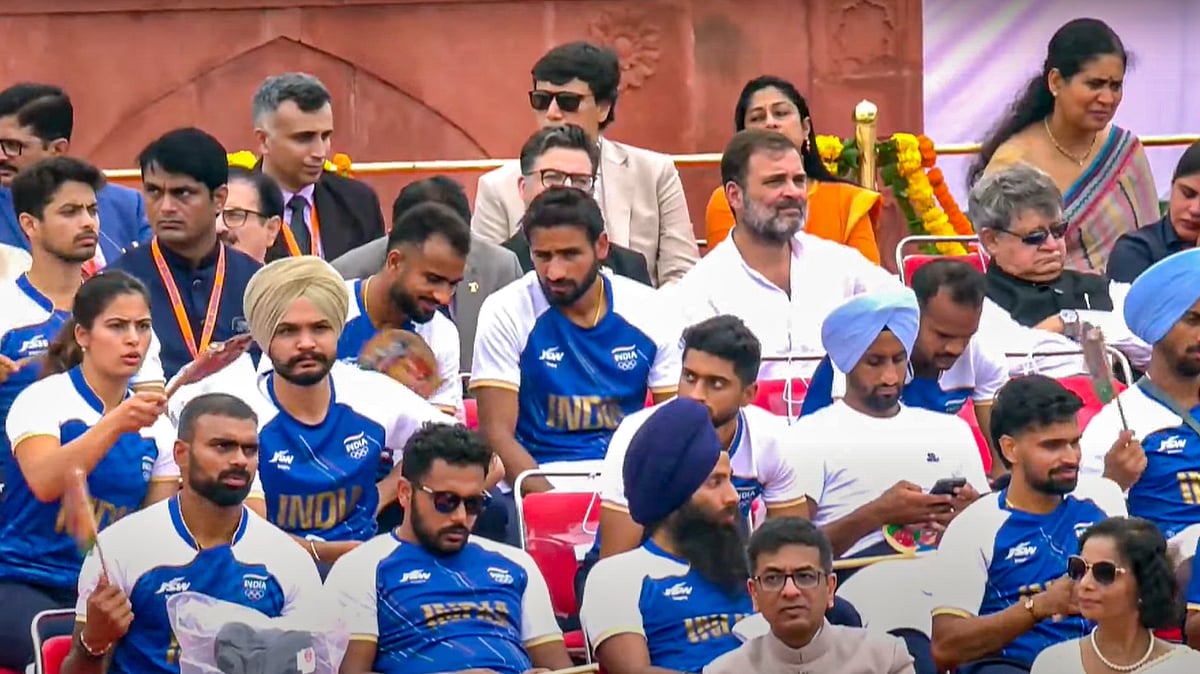 Rahul Gandhi with Paris Olympics medal-winning contingent on 15 August