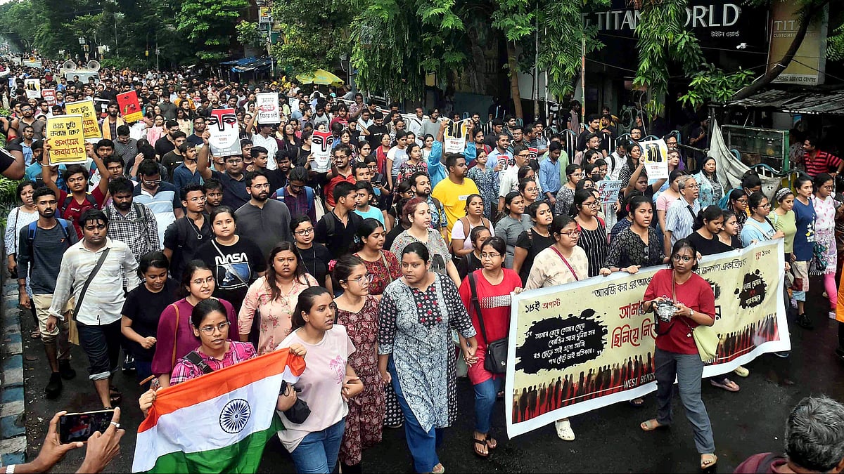 Kolkata: Doctors stage protest rally against the alleged rape and murder of a trainee doctor