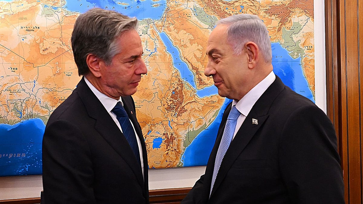 Jerusalem: Netanyahu with Blinken during a meeting at the Prime Minister's Office, 19 August