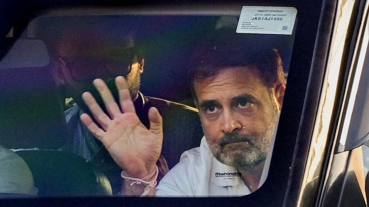 Rahul Gandhi arrives in Srinagar (photo: PTI)