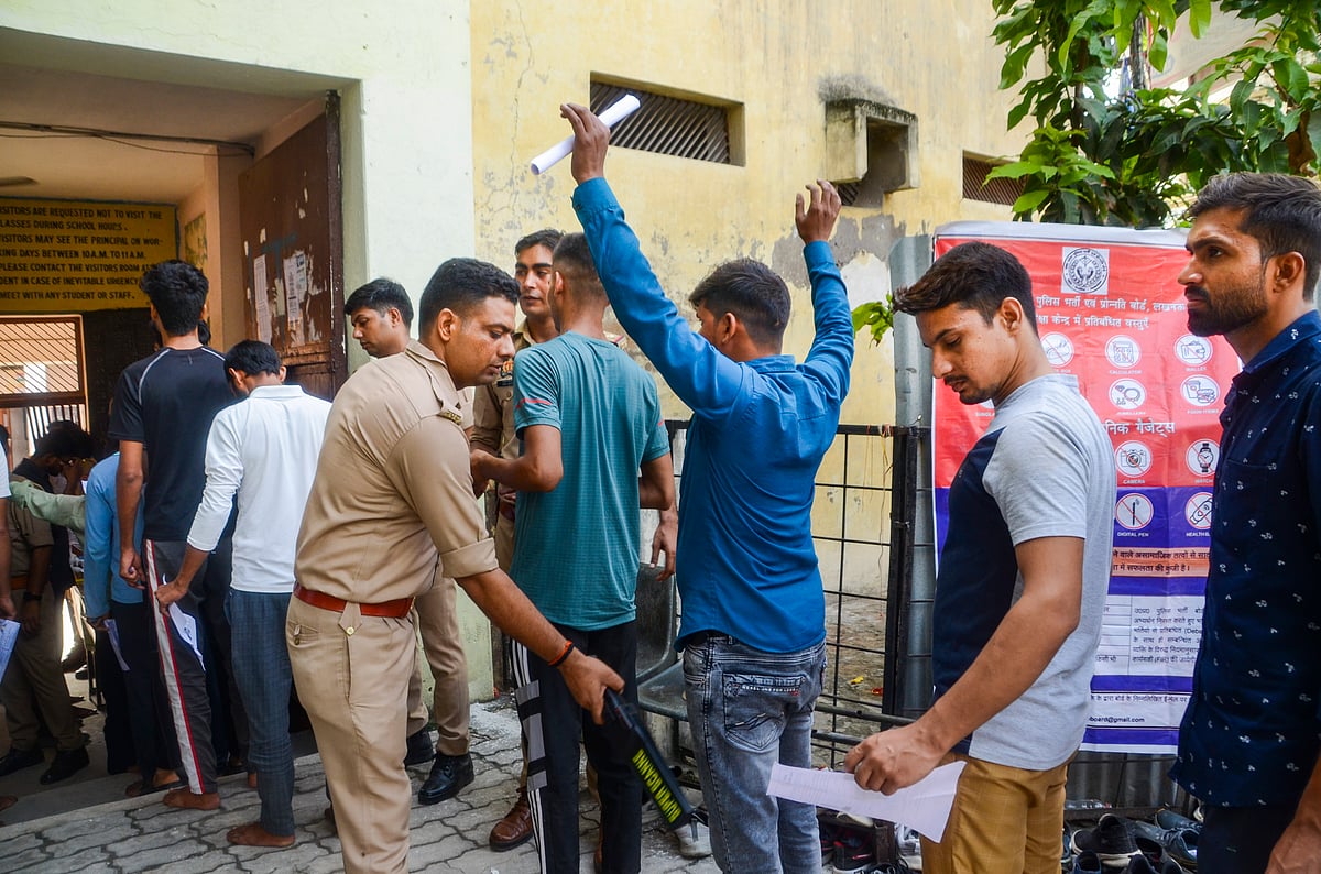 The first day of a five-day UP police constable exam series