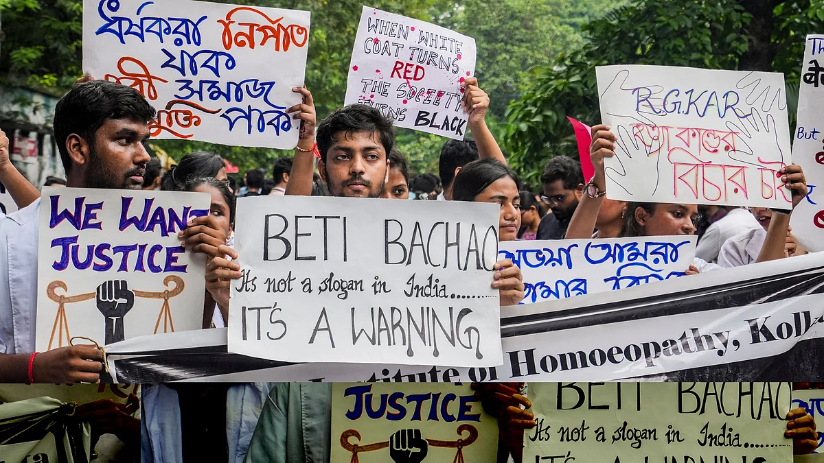 Kolkata: Doctors stage a protest over the alleged sexual assault and murder of a trainee doctor