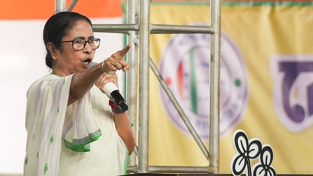 Mamata Banerjee at the TMCP rally (photo: PTI)