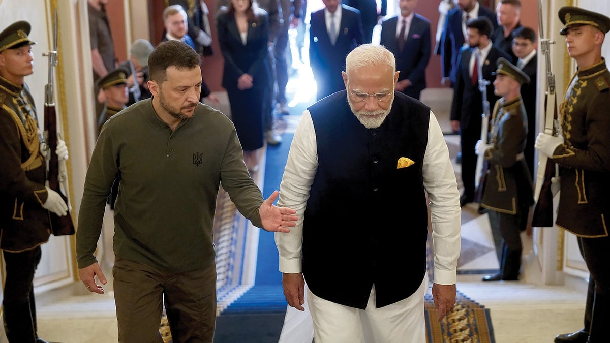 PM Narendra Modi with Ukrainian President Volodymyr Zelenskyy in Kyiv