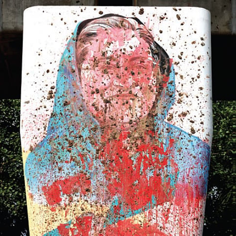 A portrait of Sheikh Hasina