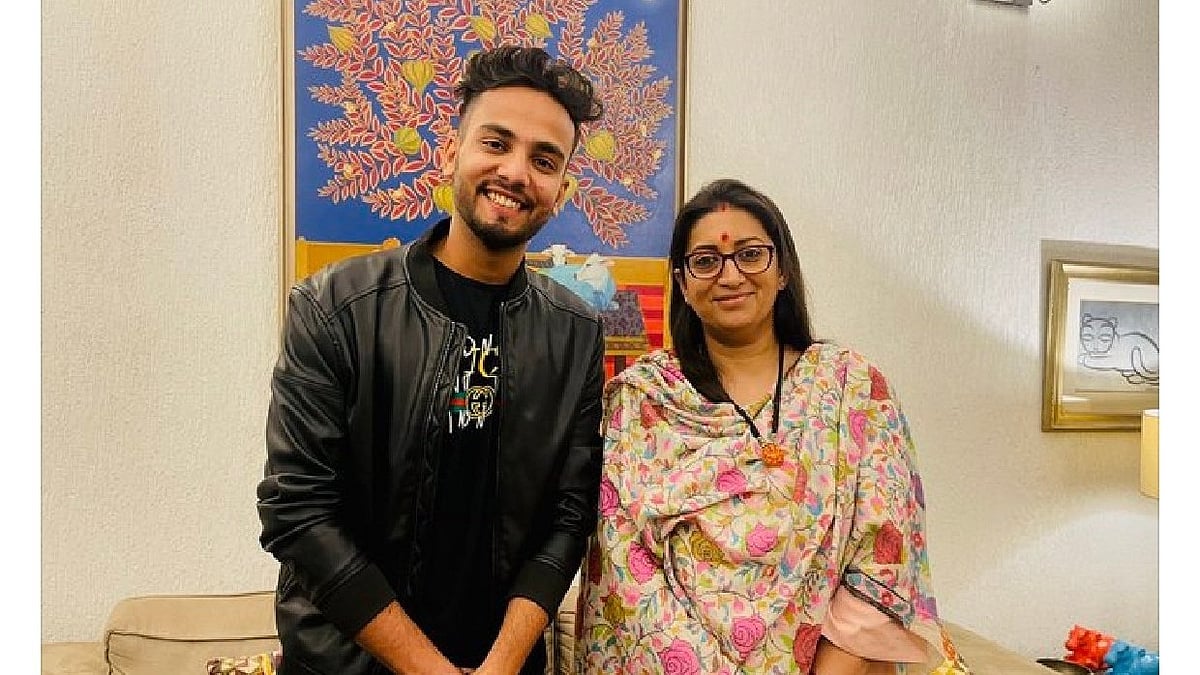 Social media influencer Elvish Yadav with Smriti Irani, former minister of information & broadcasting