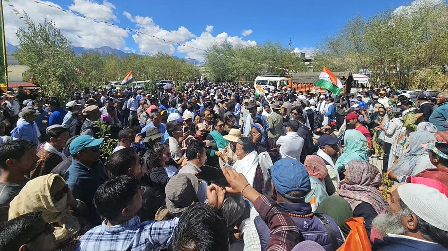 Wangchuk commences the padyatra (photo: @SajjadKargili_/X)