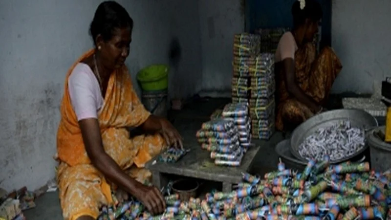 Representative image of a worker in a fireworks factory