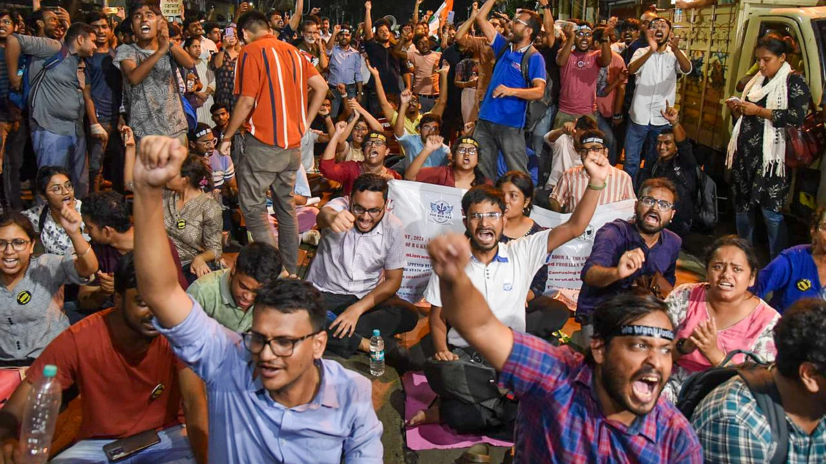Junior doctors protest in Kolkata on 2 September (photo: PTI)