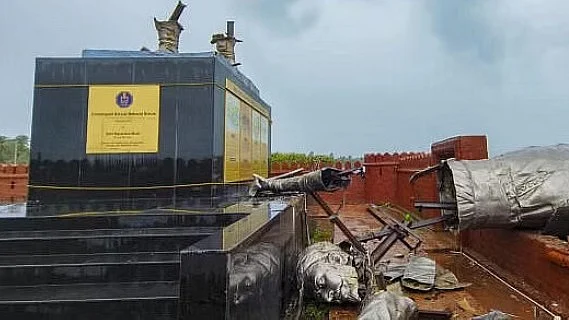 The statue of Shivaji unveiled by PM Modi on 4 Dec 2023 came crashing down barely eight months later