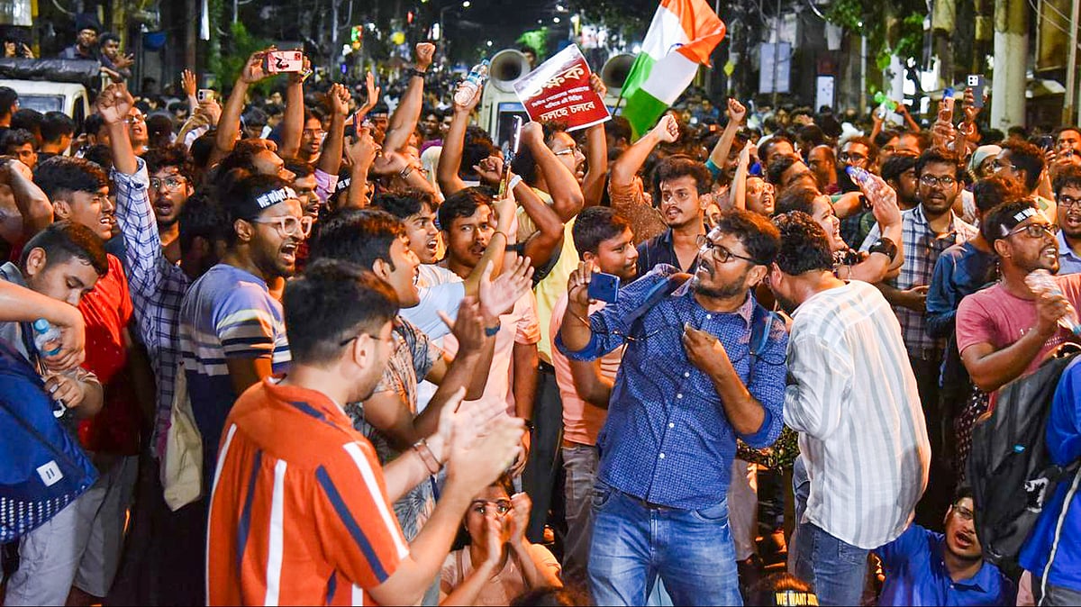 Junior doctors protest in Kolkata on 2 September (photo: PTI)
