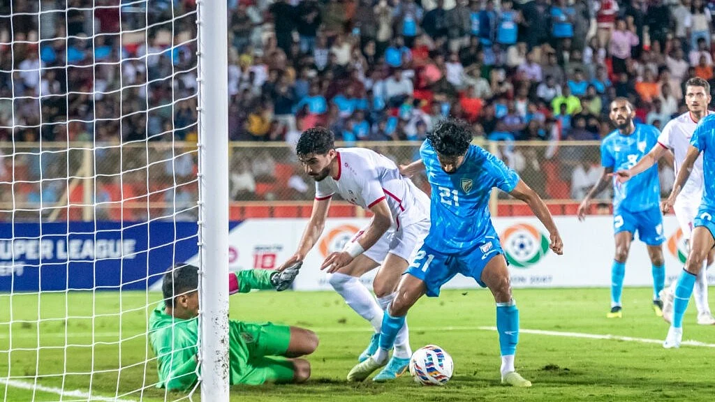 A close shave for the Indian goalkeeper against Syria on 9 September