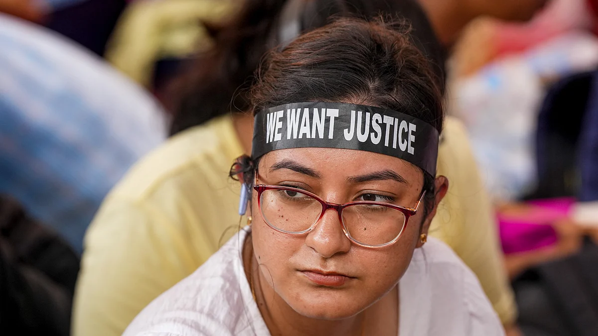 Kolkata: Doctors hold a protest dharna over the RG Kar Hospital rape and murder incident