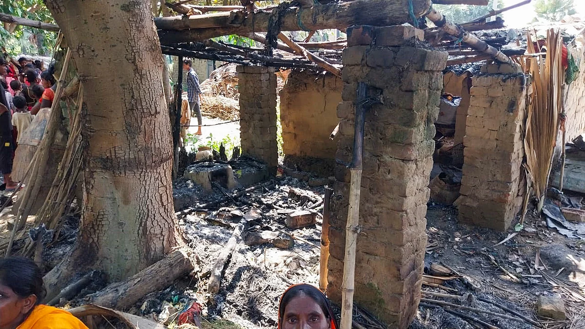 Damaged houses in Nawada district on 19 September (photo: PTI)