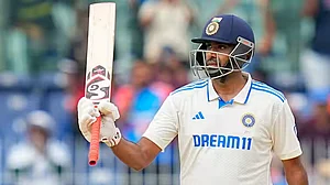Ravi Ashwin after completing his century in Chennai (photo: PTI)