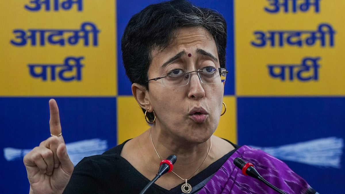 Atishi addresses a press conference in New Delhi on 20 September (photo: PTI)