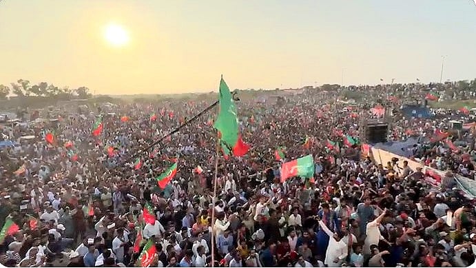 The Pakistan Tehreek-e-Insaf rally on the outskirts of Lahore, 21 Sept. 2024