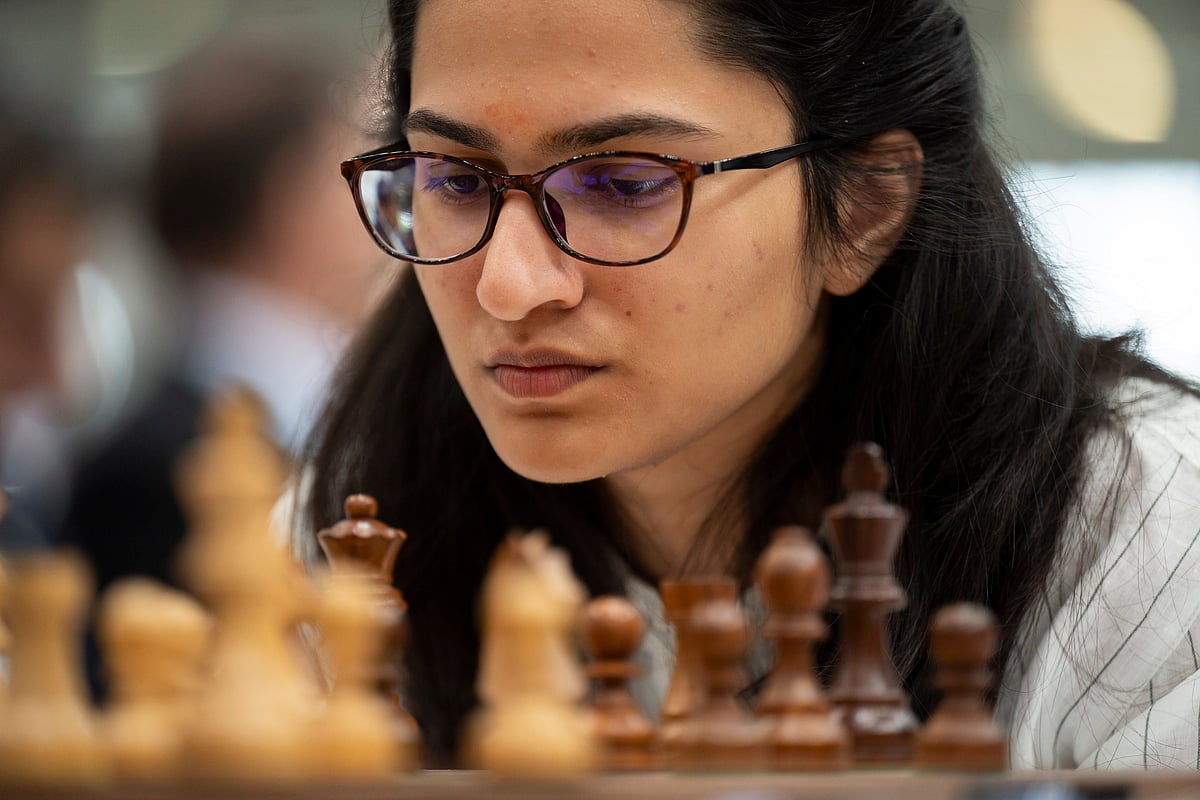 Vantika Agrawal during the final round of the 45th Chess Olympiad in Budapest