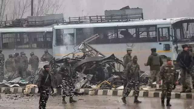File photo of the aftermath of Pulwama attack (photo: Social media)