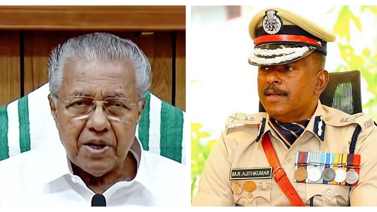 Pinarayi Vijayan (left) and M.R. Ajith Kumar