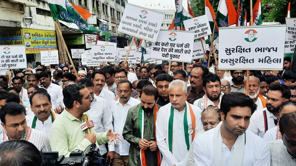A Gujarat Congress protest rally against the incident last year (file photo)