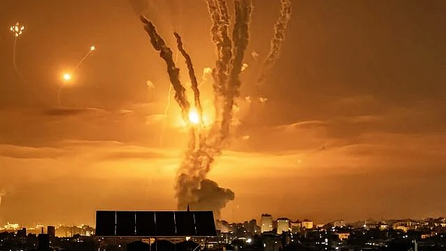 Reported close-up of Israel's 'iron dome' missile interception (representative image)