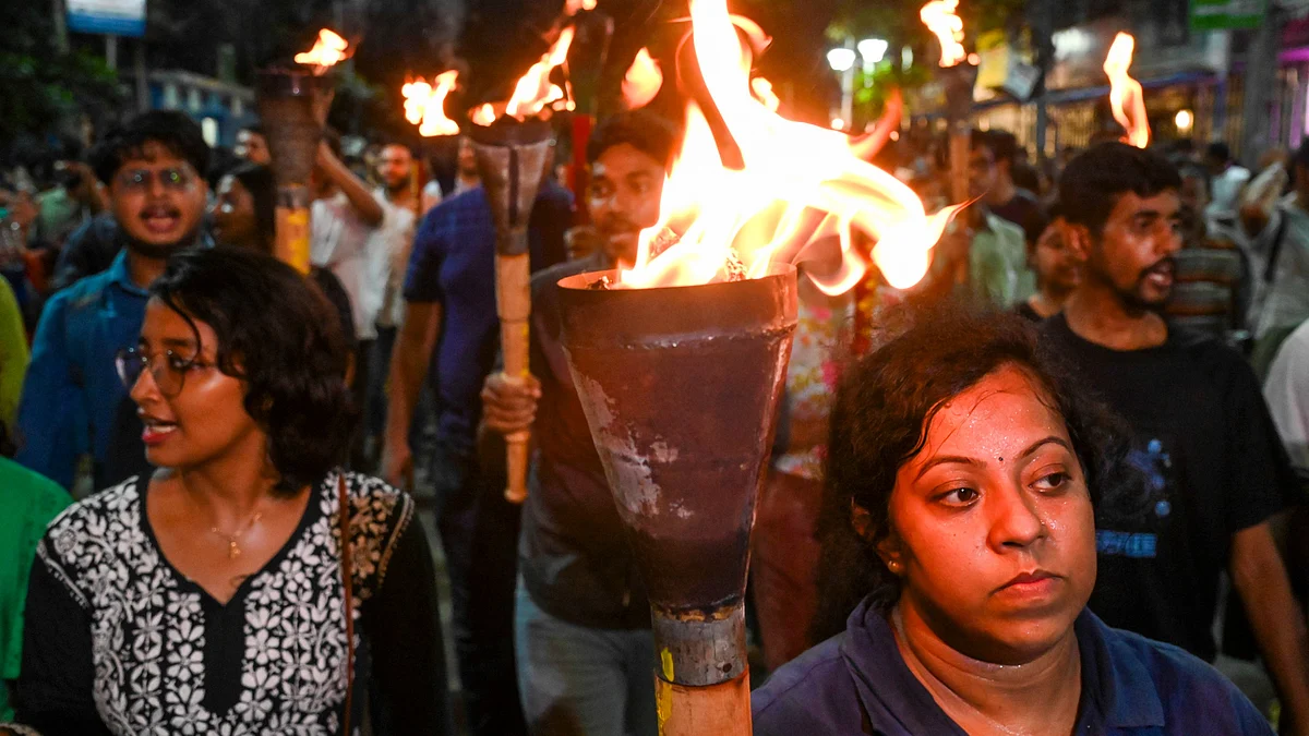 Junior doctors protest in Kolkata on 29 September (photo: PTI)