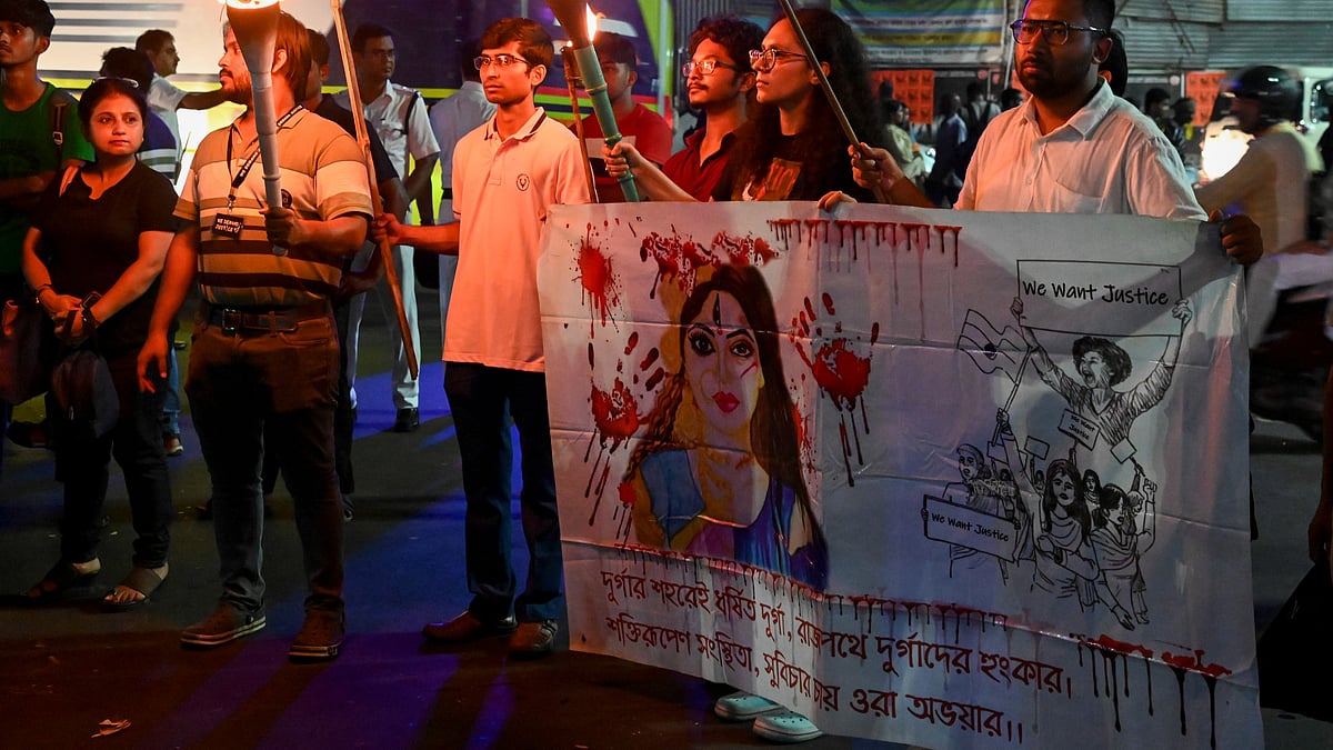 Junior doctors protest in Kolkata on 29 September (photo: PTI)