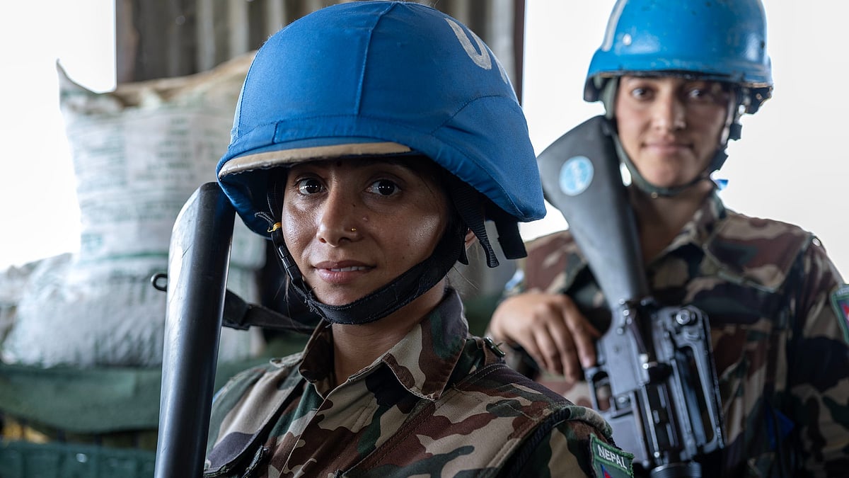 Indian members of the UN peacekeeping force in Lebanon (representative image of two women soldiers)