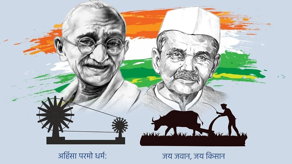 M.K. Gandhi (left) and Lal Bahadur Shastri evolved some of India's fundamental national values