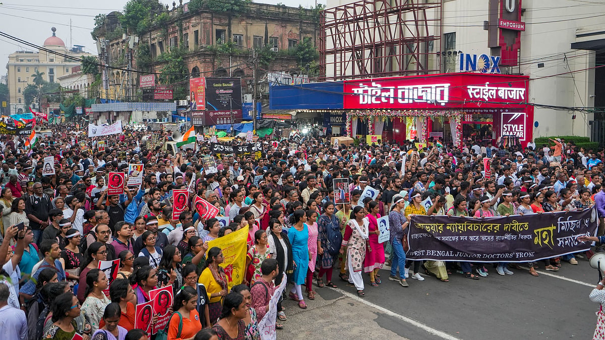 Junior doctors protest in Kolkata (photo: PTI)