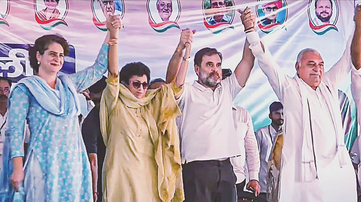 Exit polls give Congress majority in Haryana; edge to NC-Congress in J&K
