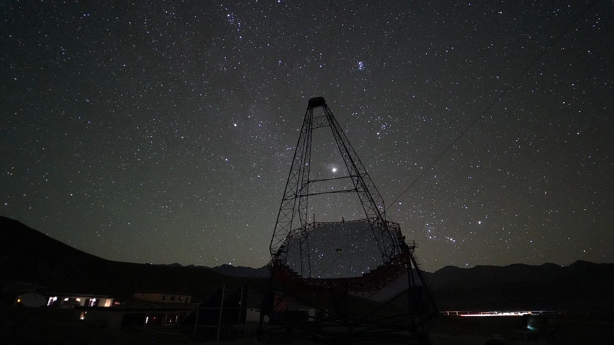 A night view of Asia’s largest and world’s highest imaging Cherenkov observatory, in Ladakh (photo: PIB)