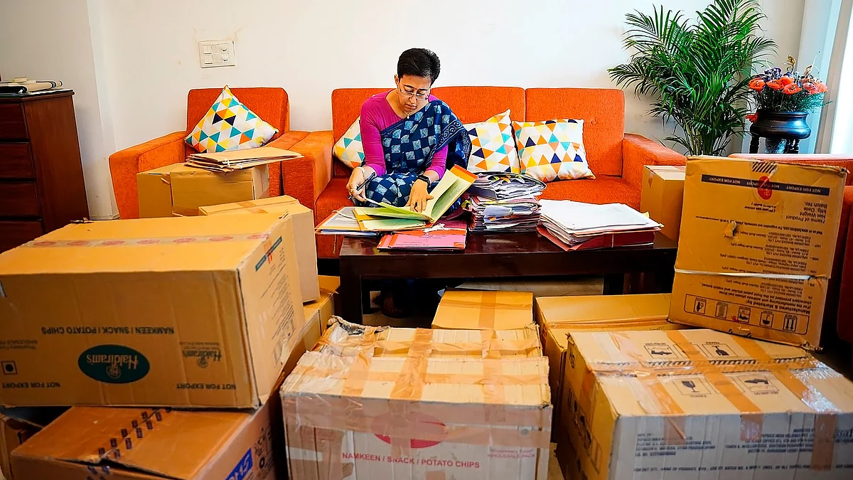 New Delhi CM Atishi at work at her new residence in New Delhi