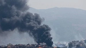 File photo of an Israeli air raid in Lebanon