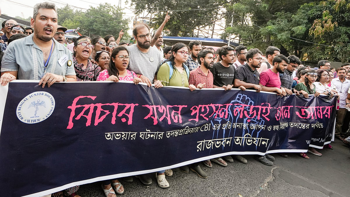 The protest march to Raj Bhavan, Kolkata (photo: PTI)