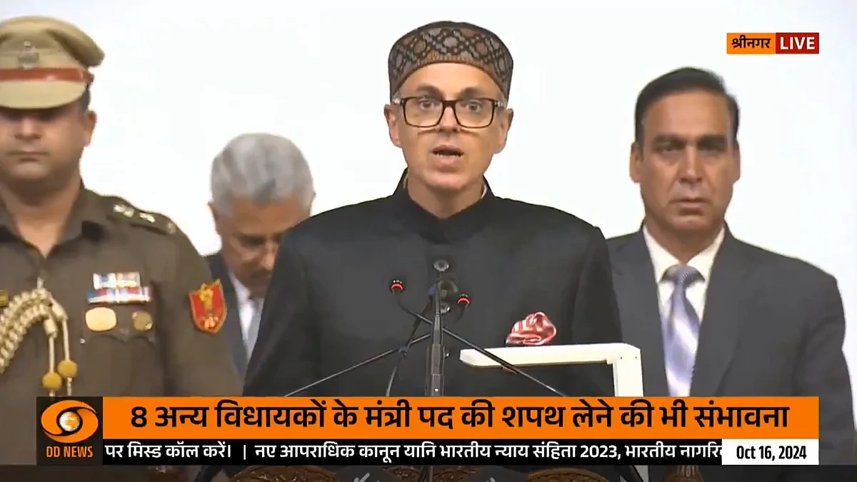 Omar Abdullah takes oath as chief minister of Jammu and Kashmir